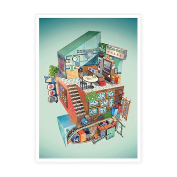 馬來西亞系列明信片－ 茶餐室 X 漁村