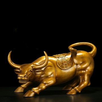 宣德華爾街銅牛全銅生肖牛裝飾品辦公室客廳開業喬遷禮品擺設