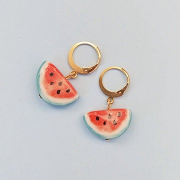 西瓜耳環 – 手工陶瓷飾品 - TUTTI FRUTTI 系列