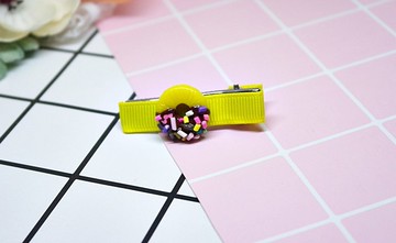 <仿真黏土髮飾> => 巧克力鳳梨片－髮夾系列－ #俏皮  #可愛