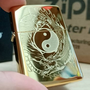 【現貨附發票】美國 Zippo 打火機 正品 Tiger and Dragon   龍虎陰陽太極圖(型號.49024)