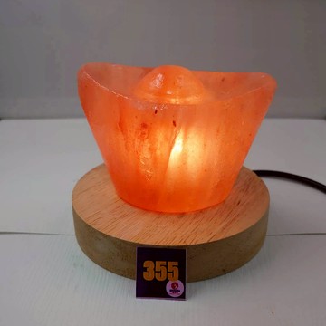 ¤臻藏館¤ 最美鴿血紅帶晶化【招財進元寶】( NO.355 ) 招財進寶元寶USB元寶鹽燈 頂級喜馬拉雅山鴿血紅岩鹽