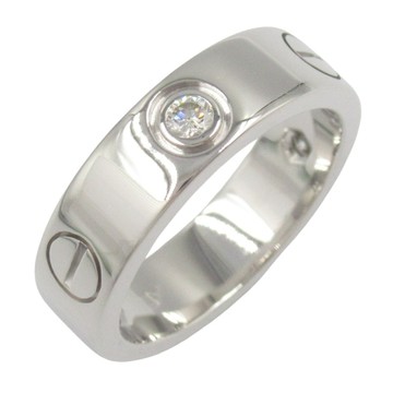 Cartier 卡地亞 18K白金 鑽石 Love 戒指 52 B4032552 【二手名牌BRAND OFF】