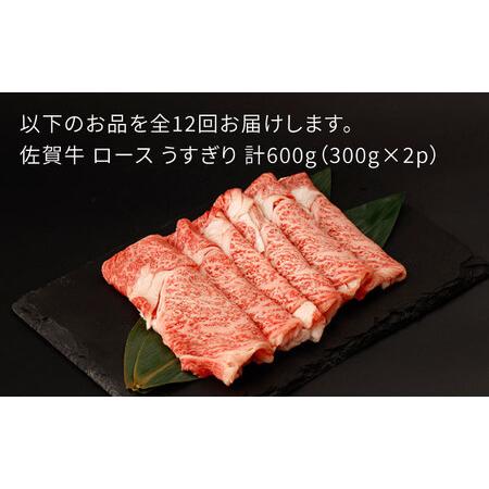 ふるさと納税 佐賀牛 ロース うすぎり 計600g(300g×2p)[NAC148] 佐賀牛 黒毛和牛 牛肉 佐賀 嬉野 牛肉しゃぶ.. 佐賀県嬉野市