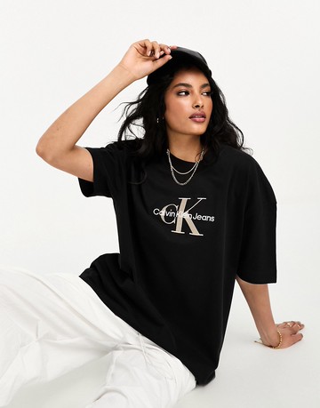 Calvin Klein Jeans premium monologo t-shirt in black