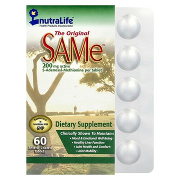 NutraLife, SAMe，200 毫克，60 腸溶包衣片