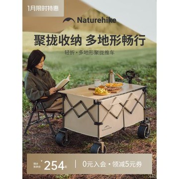 挪客戶外露營聚攏營地車折疊野營拖車野餐旅行手推車兒童可躺TC02