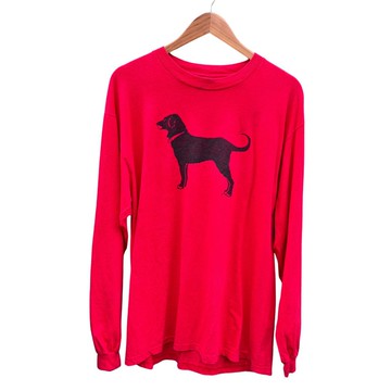 復古 1995 Black Dog Marthas Vineyard 紅色長袖 T 恤 L 尺寸