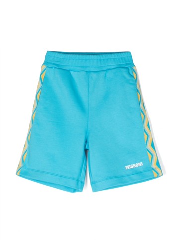 Missoni Kids - logo-detail bermuda shorts - kids - Cotton - 14 yrs - Blue