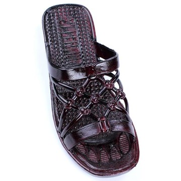 女士21CENTURY室內外出家用老人媽媽防滑坡跟專用膠一字網狀拖鞋