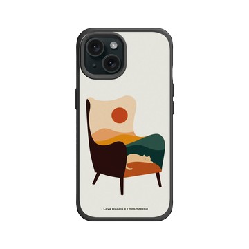 iPhone 15 SolidX 黑 - ilovedoodle (Lim Heng Swee) - Cat Landscape - Chair 貓咪椅子