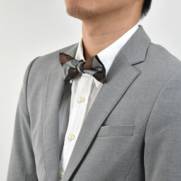 領結 咖色黑白格紋【NL196】