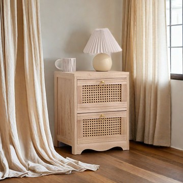 免運 附發票 超低價 工廠直銷 新款實木床頭櫃清倉免安裝出租房收納櫃特價置物櫃五斗櫃藤編原木 快速發貨