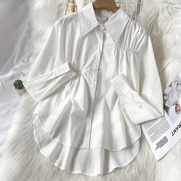 翻領設計感小眾襯衫女新款春季寬松洋氣減齡襯衣ins潮