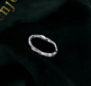 多戴戒敲打款 純銀手工戒指