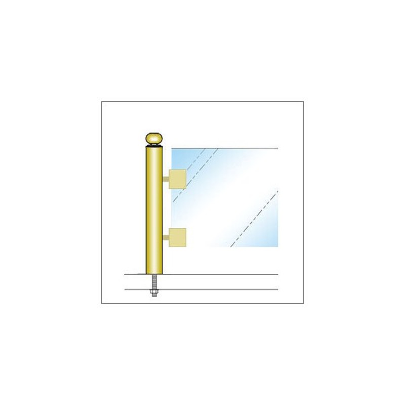 ガラススクリーンポール（ブースバー） Sタイプ 平二方 20mm x L200mm