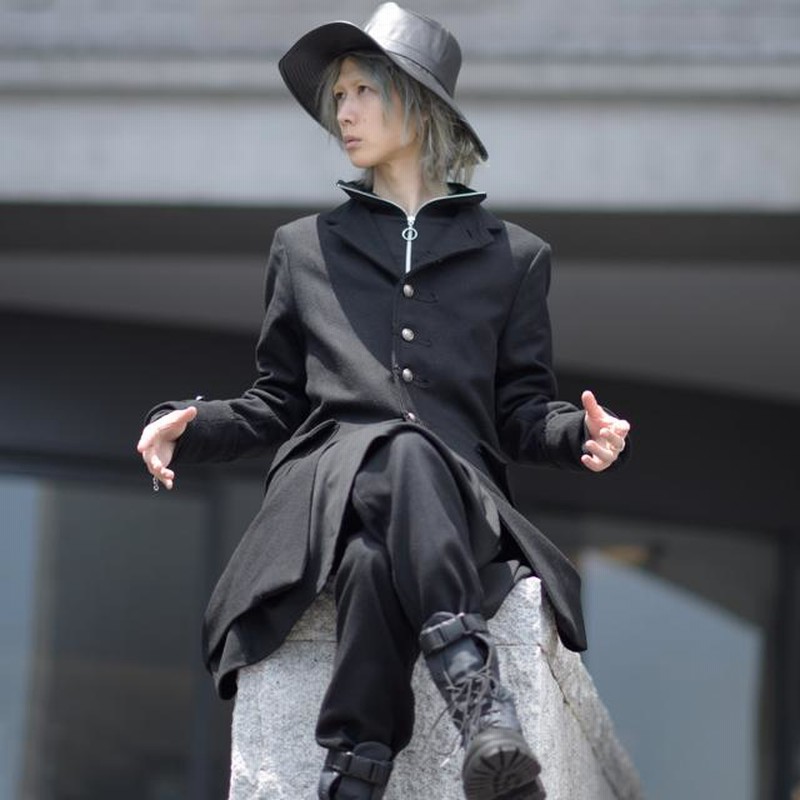 ワンピース メンズ ロング 長袖 モード系 チュニック ZIP