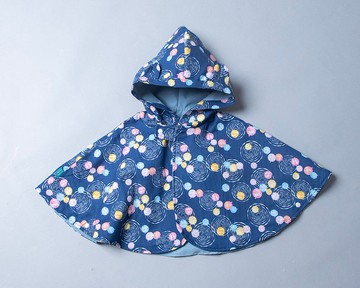 防風抗雨雙面斗篷-幾何37-紗vs霧藍