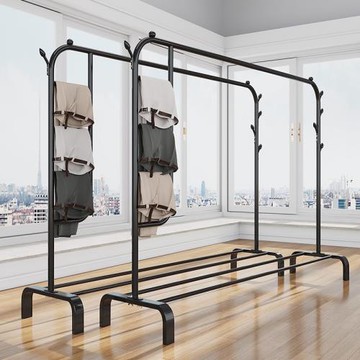 簡易衣帽架單桿式晾衣架落地室內折疊掛衣架子家用臥室衣服收納架