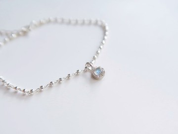 925純銀 拉長石 點點雨珠 客製化刻字 手鍊 免費送禮包裝