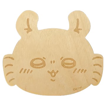 yamaka 山加商店 Chiikawa 吉伊卡哇 天然木製杯墊 小桃 1個  10 x 8.5 x 0.5cm