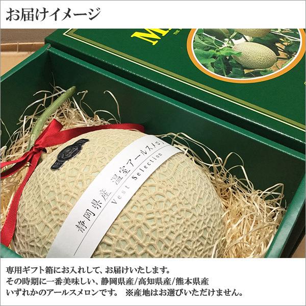 お歳暮 ギフト箱入り アールスメロン 1玉(1.3-1.5kg) 静岡県産 高知県産 熊本県産 メロン gift フルーツ マスクメロン