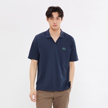 Hang Ten- 涼感刺繡短袖POLO衫-男(丈青)