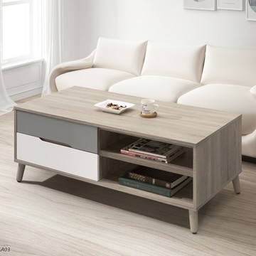 MUNA家居 肯特淺灰色4尺大茶几 120X60X49cm