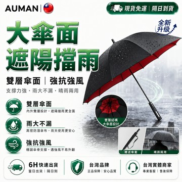 隔日達+免運🌂第五代優化版 長柄雨傘🌂雨傘大傘面 吸汗防滑 自動雨傘 大傘 抗風暴雨 大雨傘 雨傘自動 防紫外線 自動傘