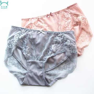 日本透氣純蕾絲內褲女 高腰性感棉質內襠無痕速干三角褲女 有大碼