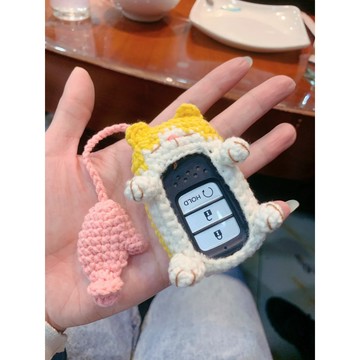 特價🎀可愛貓咪車鑰匙包保護套毛綫手工編織diy材料包鈎針禮物打髮時間手工diy毛綫禮物 編織動手做 ZYYJ