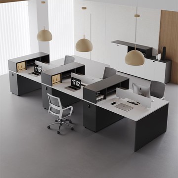 【免運/可開票】 實木桌 會議桌 泡茶桌 辦公桌 洽談桌 電腦桌 新款辦公桌椅組合職員電腦桌椅帶柜子一體4四人6六人員工卡位屏風