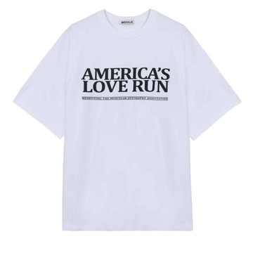 【GOFANA】正韓 / AMERICA'S LOVE RUN圖像 OVERSIZE T-shirts / White