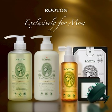 快速出貨【ROOTON】感謝媽媽🌷甦活植萃洗髮精500ml+甦活植萃護髮素500ml+甦活植萃髮根噴霧150ml+頭皮按摩梳+植萃手提禮盒