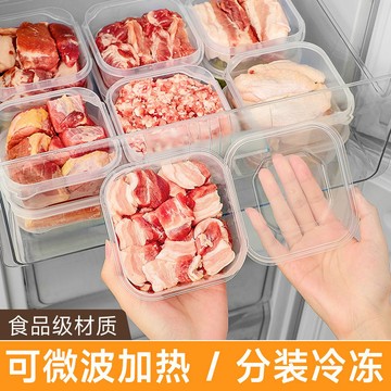 🌞好貨優選🌞【5個冰箱收納盒】透明保鮮食物蔬菜凍肉分裝收納可加熱透明盒子