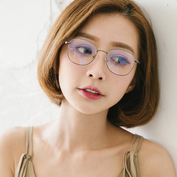 幸運女神的香水│槍灰銀金屬色系圓框UV400濾藍光眼鏡