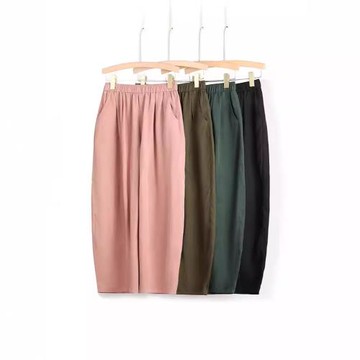 2025夏季寬松銅氨絲云朵褲簡約慵懶褲法式純色垂感顯瘦百搭女褲