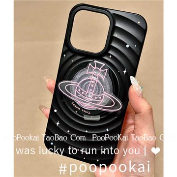 PooPooKai小眾高級感波漾星球磁吸支架適用于蘋果15promax/iPhone14pro手機殼14韓風13簡約12防摔ins保護套