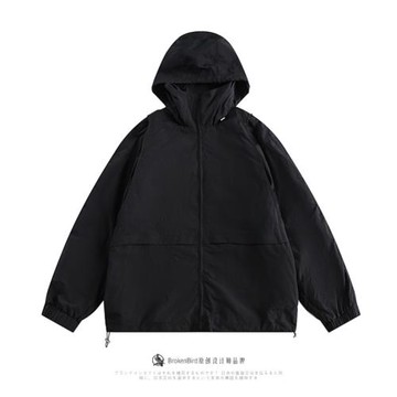 秋季機能戶外日系工裝連帽可拆馬甲沖鋒衣男秋天純色防風夾克外套