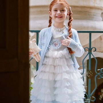 110-150 Elsa公主亮片針織兩件式優雅套裝