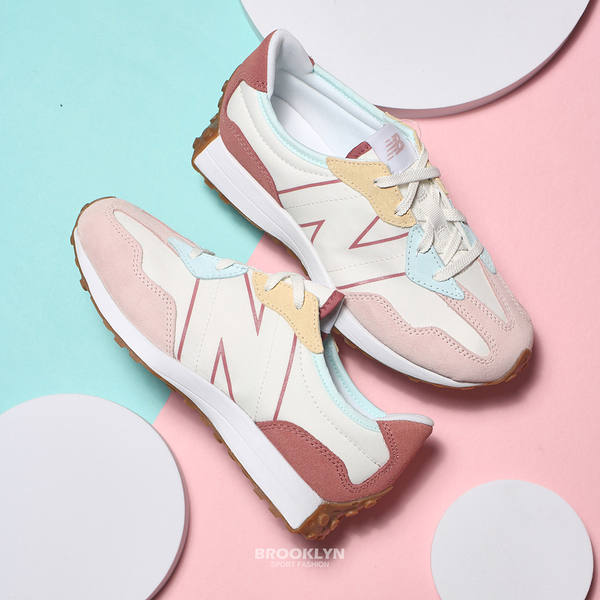 NEW BALANCE 童鞋休閒鞋327 白粉色小腳繽紛配色復古中大童(布魯克林) GS327HG1推薦| Yahoo奇摩購物中心| LINE購物