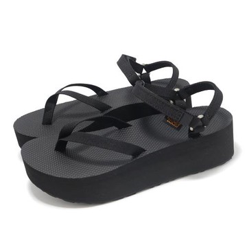 Teva 厚底涼鞋 W Flatform Sandal Slim 女鞋 黑 細帶 增高 戶外 休閒 1164630BLK