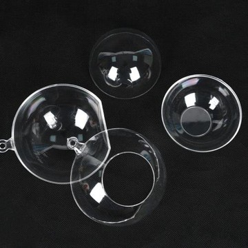 亞克力透明空心球帶開口圓球吊飾幼兒園掛飾心愿球太空平底塑料球