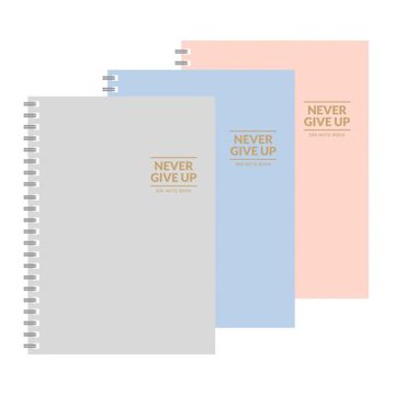 美加美 25K 空白膠圈筆記-灰藍粉 5本/包 AD7117