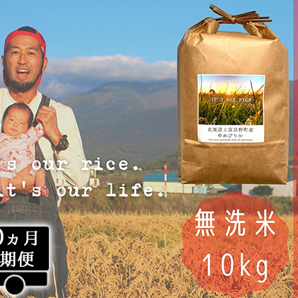 ◆10ヵ月連続定期便◆ゆめぴりか 無洗米 10kg  北海道 上富良野産 ～It's Our Rice～