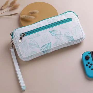 任天堂switch lite收納包switch保護包動物之森nsl交換機軟包綠葉