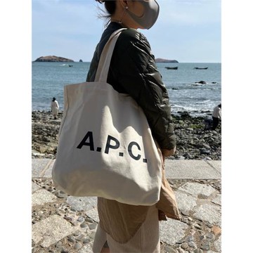 字母自制日韓apc單肩帆布包