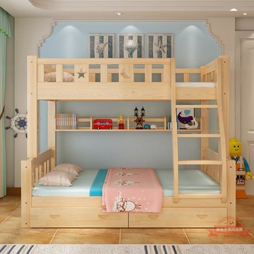 上下床雙層床高低床全實木兩層床子母床大人雙人床上下鋪木床