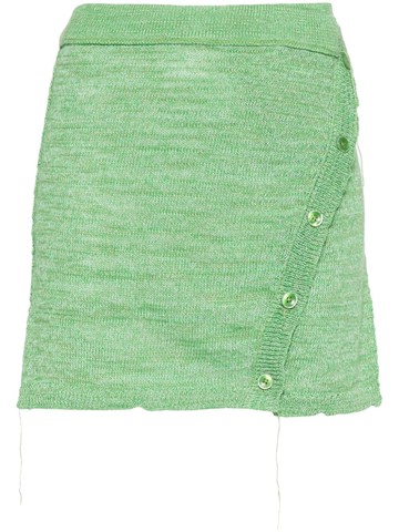Acne Studios - knitted mini skirt - women - Cotton/Linen/Flax/Polyester/Thermoplastic Polyurethane (TPU) - L - Green