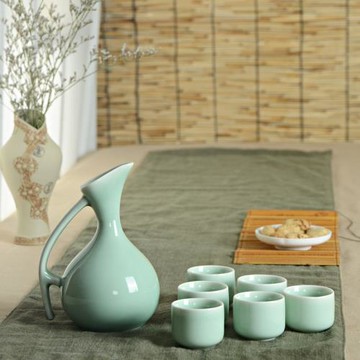 廠家供應 青瓷酒具 酒具套裝 醒酒器 半斤裝分酒壺